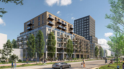 Impressie hoe het gebouw eruit komt te zien